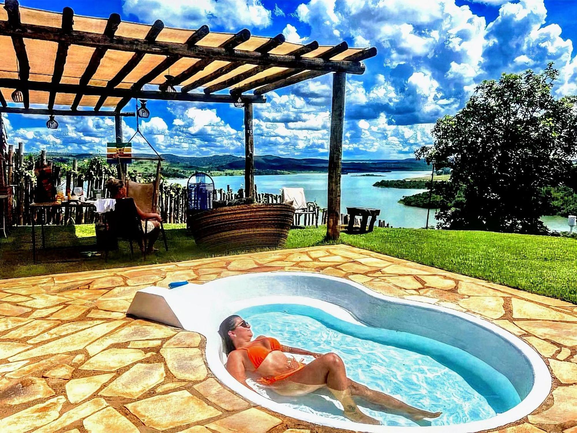 Chale Mirante, Piscina, Cachoeira, Lago E Vista Espetacular Alexania Dış mekan fotoğraf